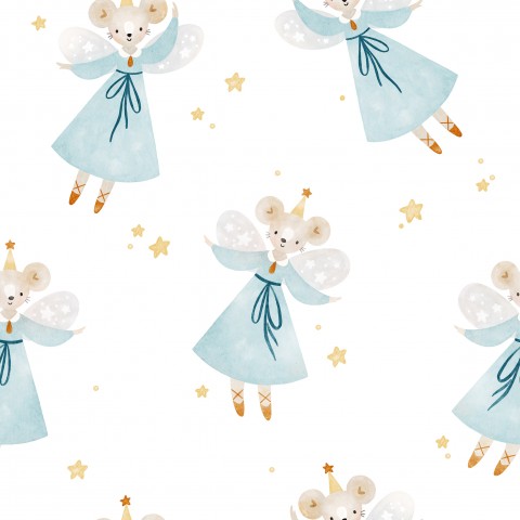 SoftShell cute mice in blue dresses