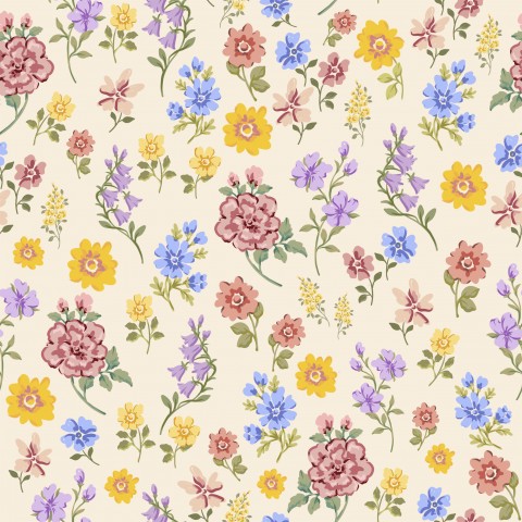 Satin cotton a picture of a floral wallpaper pattern