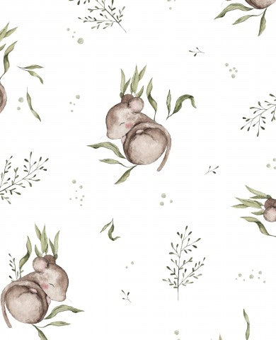 Bauerntexil Baumwolle Feldmaus Weiß - Qualitätlicher Canvas-Stoff für Ihr nächstes Projekt: 100% Baumwolle, weich und glatt, ideal für Nähen, Malen und mehr!