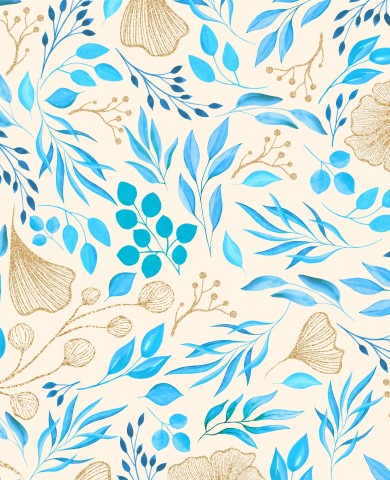 SoftShell blue flowers and leaves