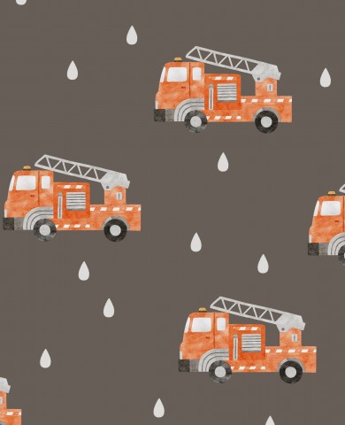 Rib Jersey fire engine and raindrops