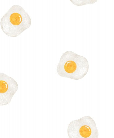 Patrón de jersey acanalado de huevos fritos sobre un fondo blanco