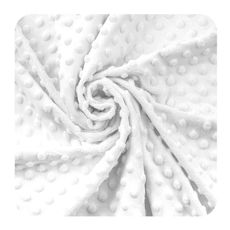 Plush Minky Dotted: White