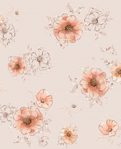 Muslin blommönster med rosa blommor