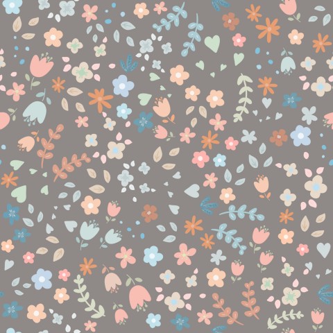 Satin Baumwolle ein Blumenmuster auf grauem Hintergrund