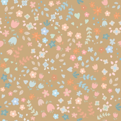 Rib Jersey a picture of a floral pattern on a light brown background