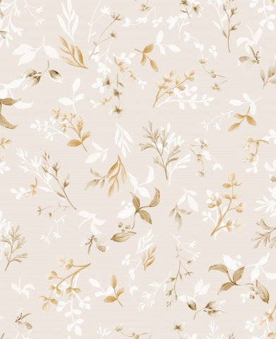 Panama blomstermønster i beige og guld