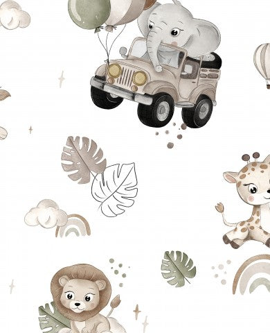 Waterproof fabric safari animals and balloons