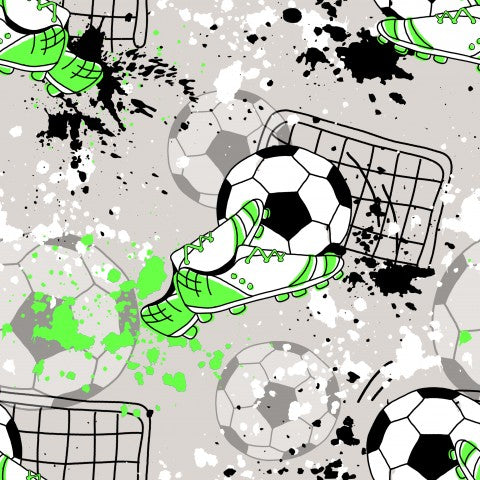 SoftShell seamless background with soccer ball and goal vector