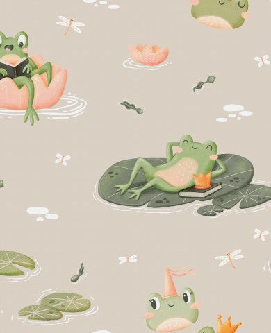 Opdag det magiske Canvas Cotton Froggy Fairy Tale 2 Sand - et vidunderligt stof til dit næste projekt! Bomuld og sandfarver skaber en