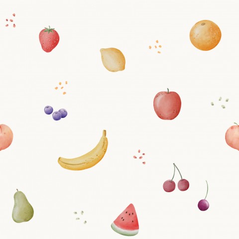 Motivo di frutta acquerello in spugna francese