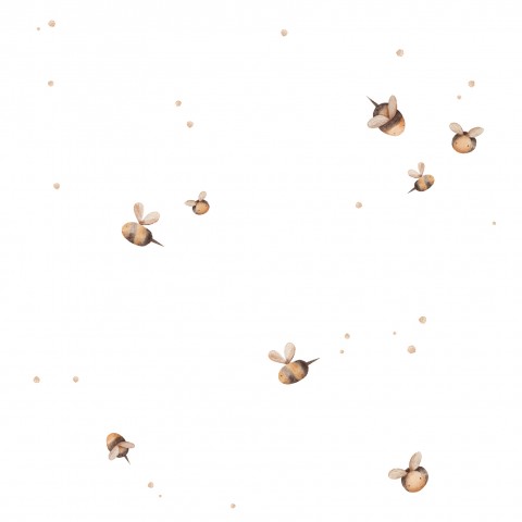 Jersey Bienen, die auf einem weißen Hintergrund in der Luft fliegen