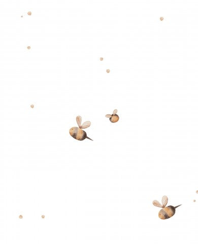 Muslin bees flying in the air on a white background