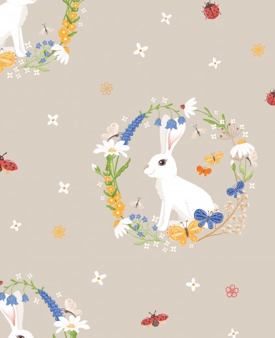 Jersey rabbits, flowers and ladybirds