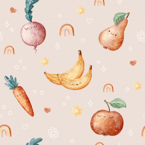 Frutas y verduras de French Terry