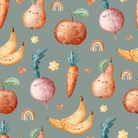 Satin Cotton Fruits and Vegetables