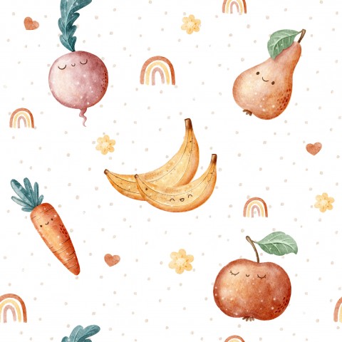 French Terry Fruits and Vegetables