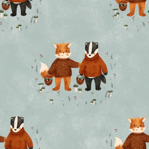 Panama kuva kuviosta, jossa on kettuja ja mäyriä