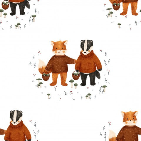 Panama cute foxes and badgers