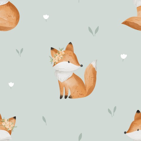 Muslin foxes and flowers