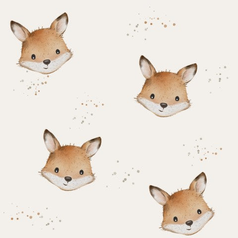 SoftShell a pattern of small foxes on a white background