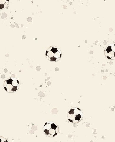 Muslinfodbolde på beige baggrund