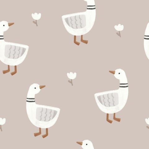 Muslin goose pattern on beige background