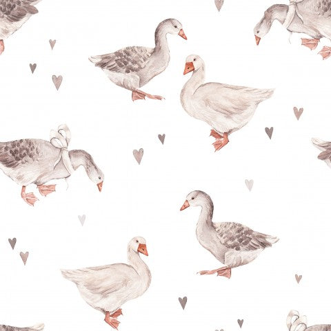 French Terry Geese and Hearts
