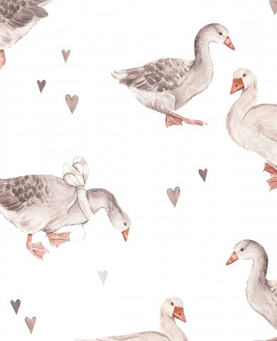 French Terry Geese and Hearts