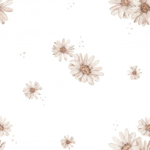 French Terry daisies on a white background