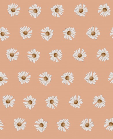 Muslin hvide margueritter på orange baggrund