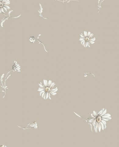 SoftShell a floral wallpaper with white daisies on it