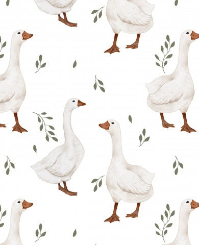 SoftShell white ducks and leaves