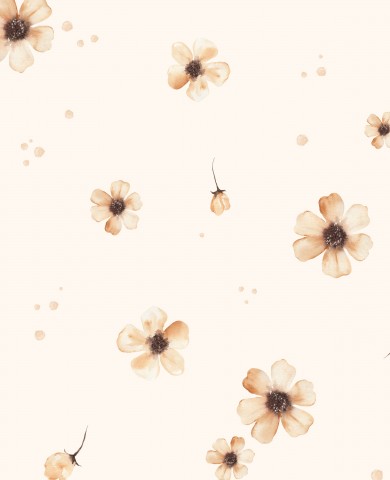 Muslin akvarelblomster på en beige baggrund