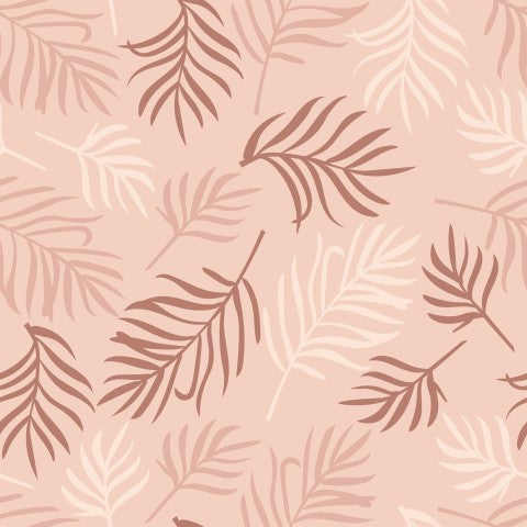Satin Baumwolle Palmblättern auf einem rosa Hintergrund