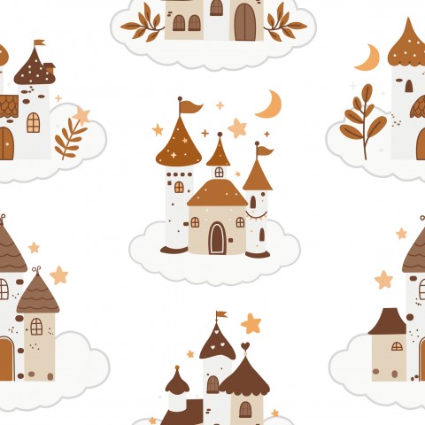 French Terry a fairytale castle in the clouds