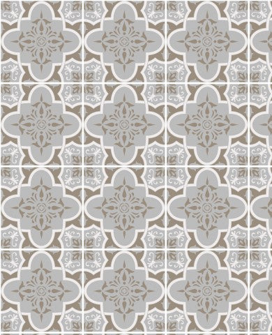 Waterproof fabric with an artistic pattern in beige and white
