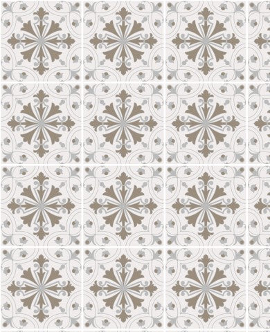 Kanvasstof med geometriske beige fliser i bomuld - Moderne bomuldsstof til trendy tøj, 100% bomuld, geometrisk mønster i beige tone, ideelt til syning