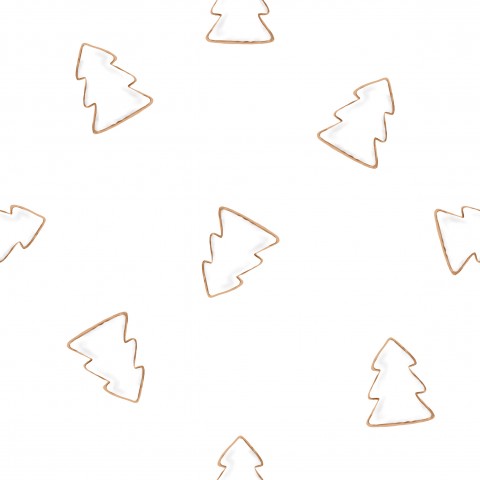 Satin Baumwolle ein Muster aus Weihnachtsbäumen auf weißem Hintergrund