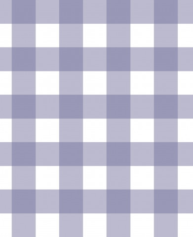 French Terry med lilla og hvid ternet stofbaggrund