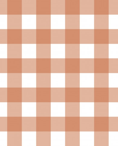 Muslin, en orange og hvid ternet dug