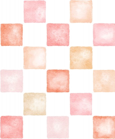 Satin cotton watercolor squares on white background