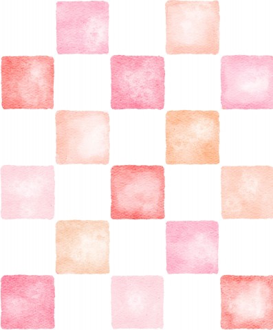 Panama watercolor pattern with pink and orange squares