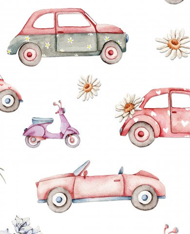 Jersey watercolor vintage cars