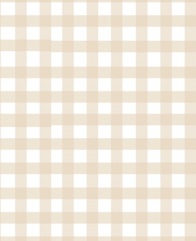 Jerseystof med en beige og hvid gingham-baggrund