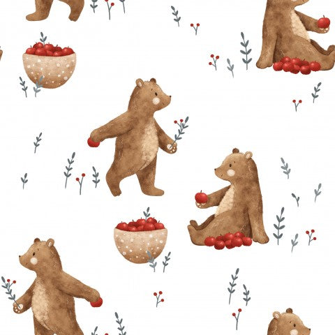 Rib Jersey Brown Bears and Berries