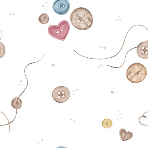 Muslin buttons and hearts