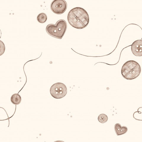 Muslin buttons and hearts