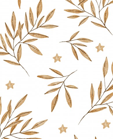 Muslin golden leaves and stars