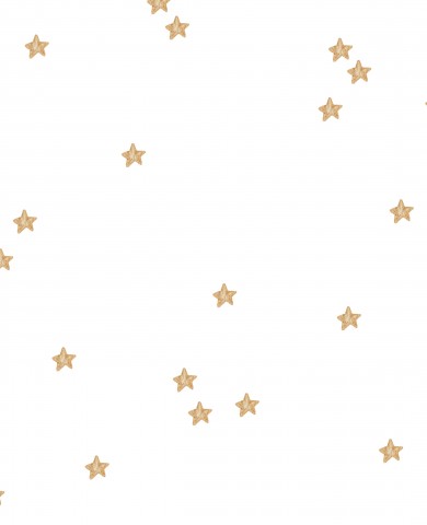 Waterproof fabric golden stars on white background